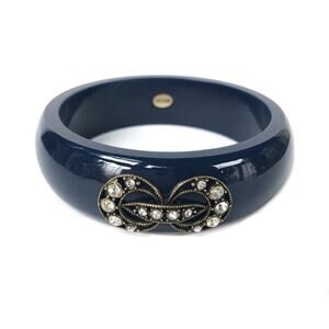 J. Crew x Lulu Frost Navy Art deco-inspired Crystal Bangle Bracelet NWT